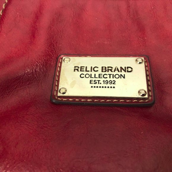 EUC Vintage Relic Burgundy Faux Leather Shoulder B - Picture 5 of 7